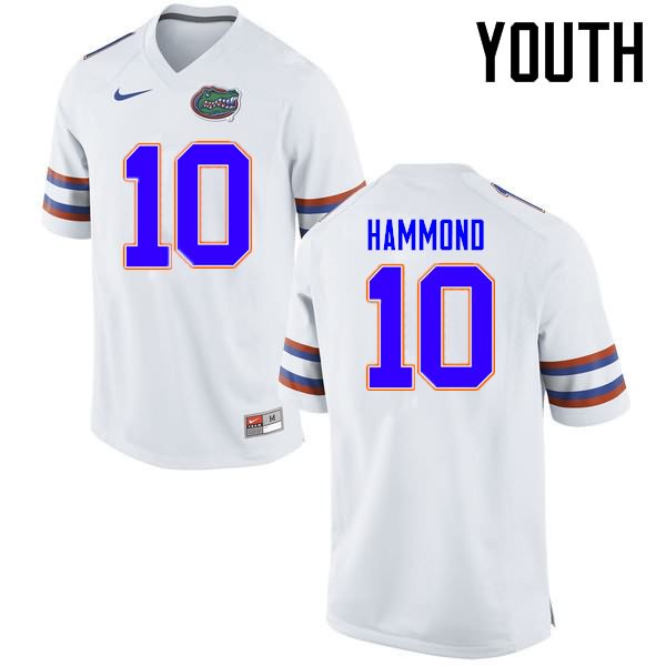 NCAA Florida Gators Josh Hammond Youth #10 Nike White Stitched Authentic College Football Jersey XZQ4264FG